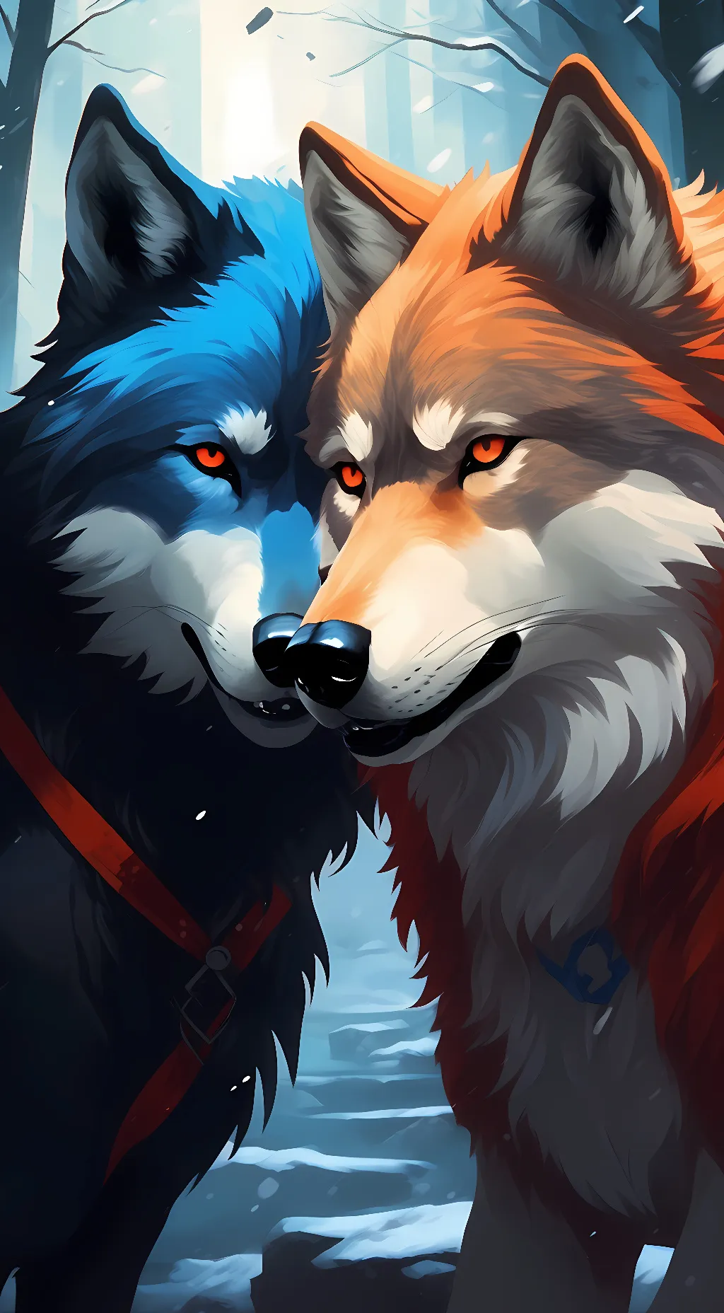 ai character: Red and Riptide background