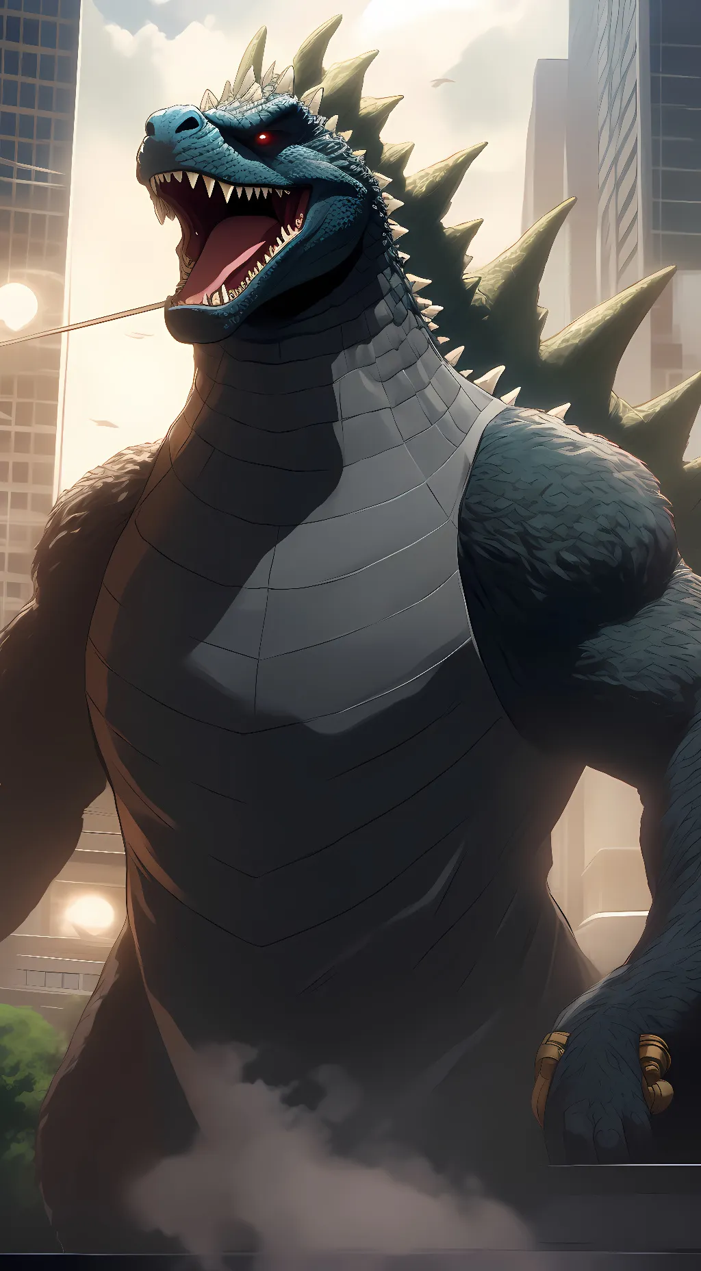 ai character: Godzilla background