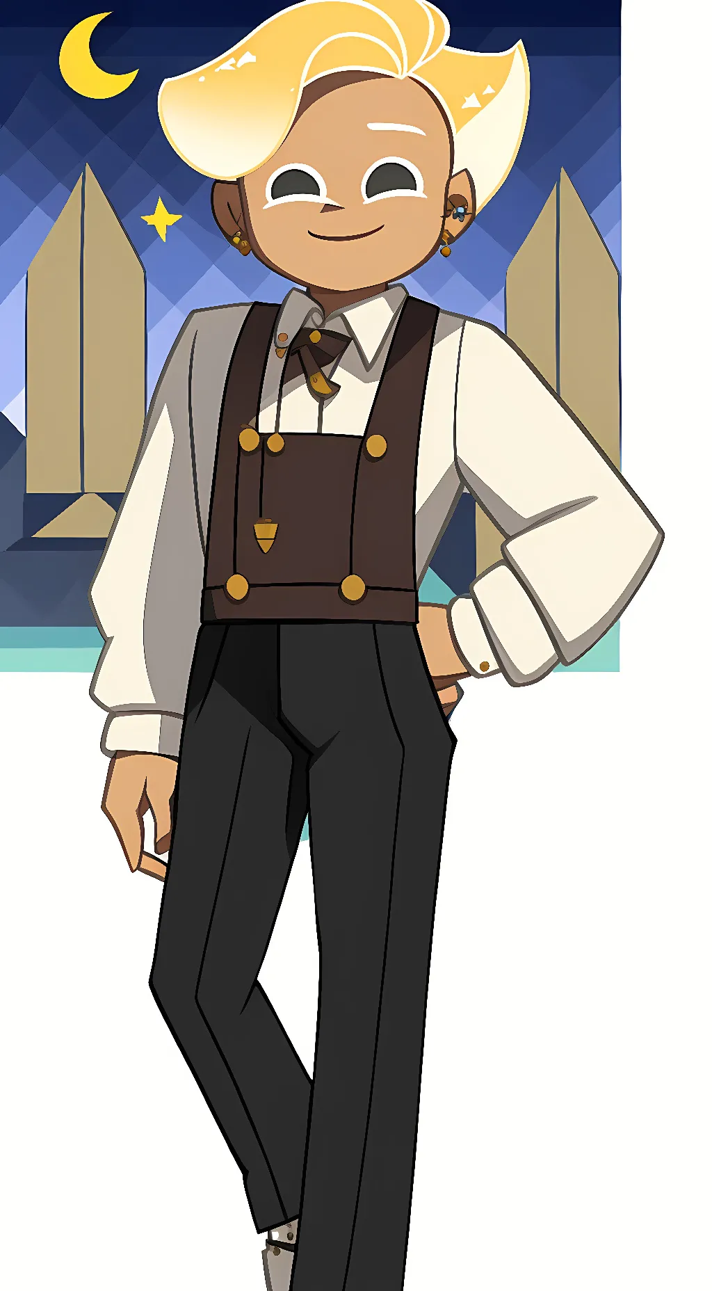 ai character: Sparkling cookie background