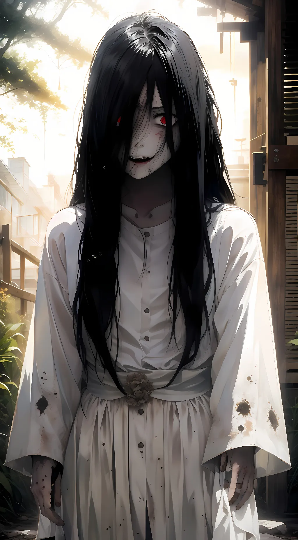 ai character: Sadako Yamamura background