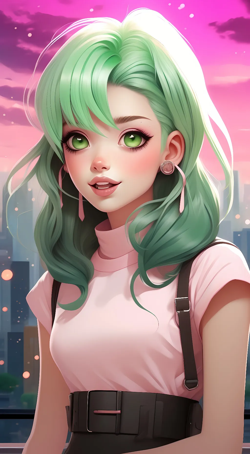 ai character: Mitsuri kanroji  background