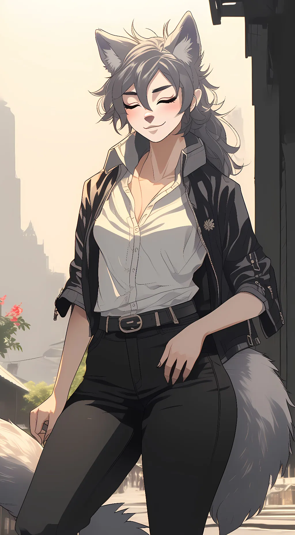 ai character: Wolf girl(roommate background