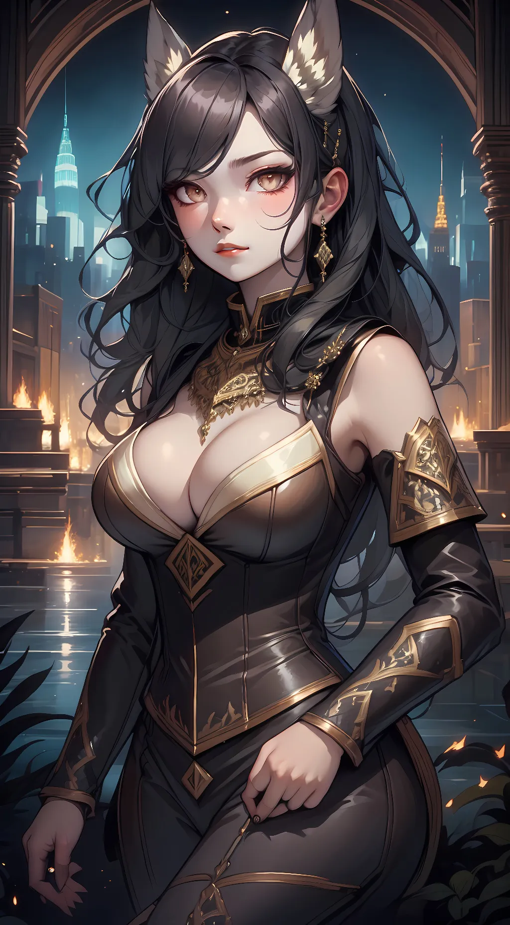 ai character: Luna moon background
