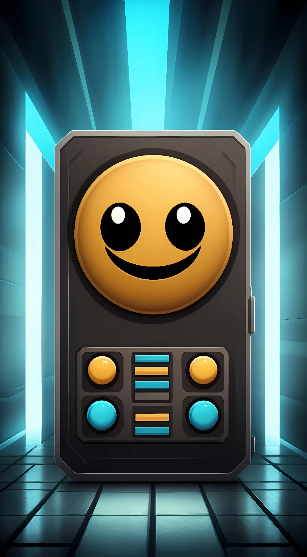 ai character: Geometry Dash cube background