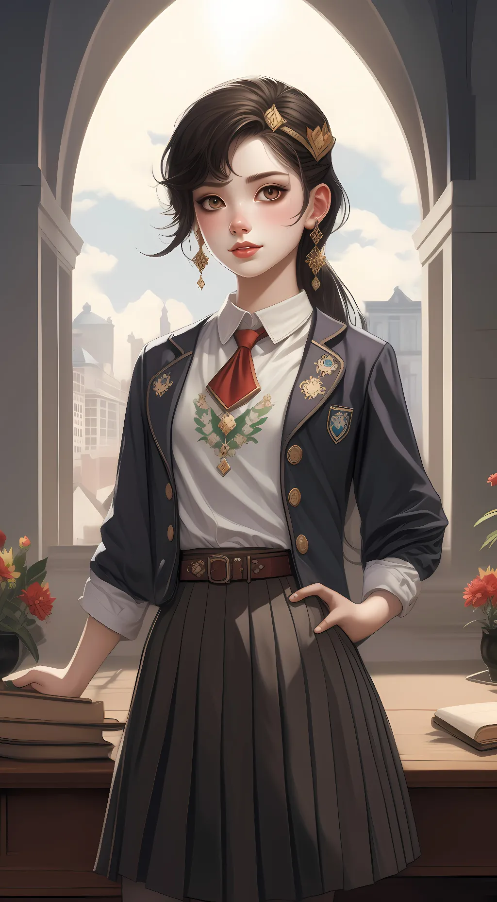 ai character: all girl school background