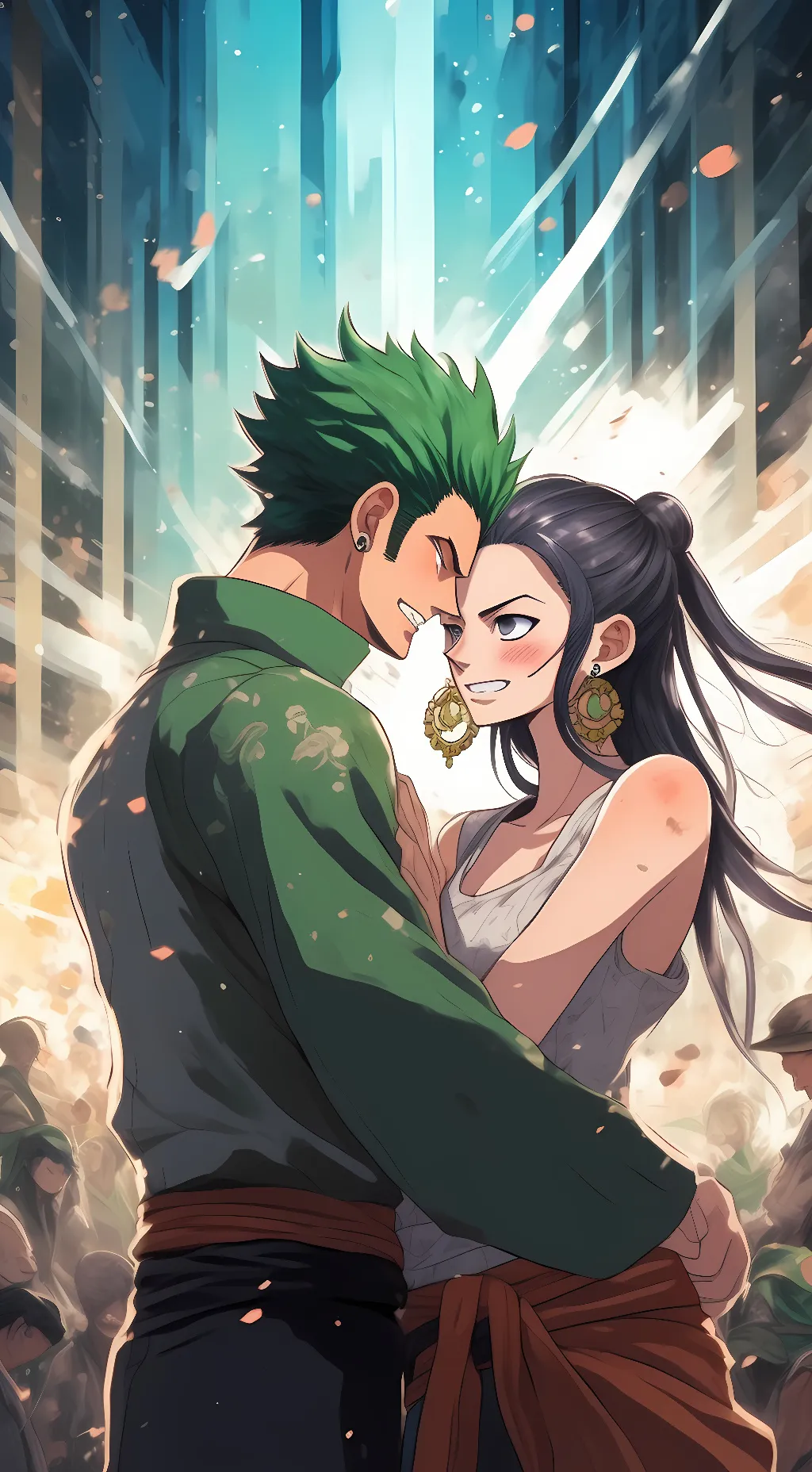 ai character: Zoro x Robin background