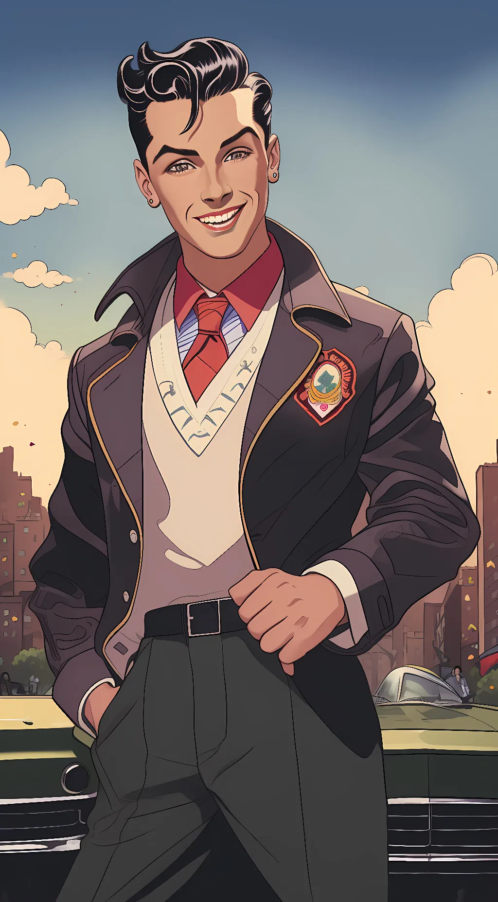 ai character: Frank Sinatra  background