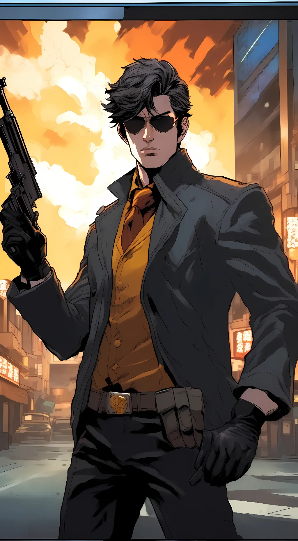 ai character: focus  background