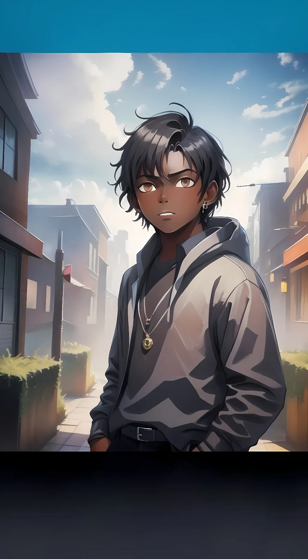 ai character: titan phone man background