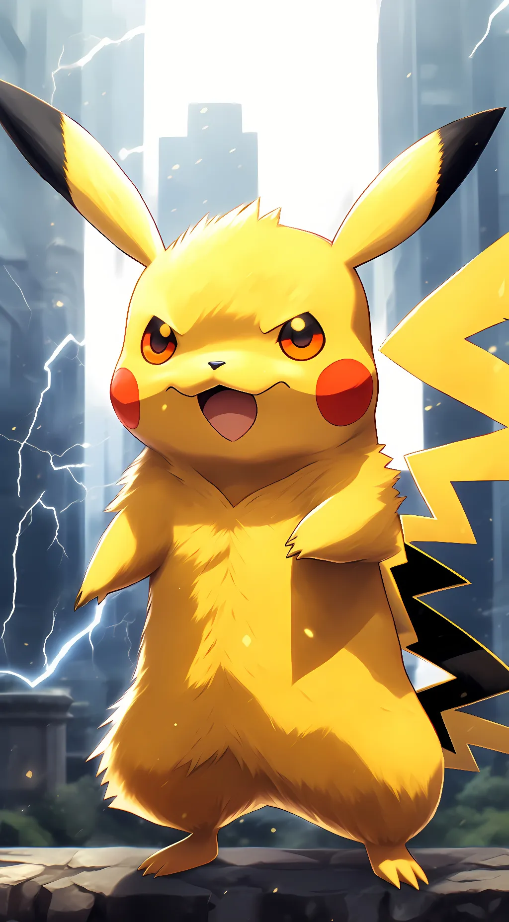 ai character: Pikachu  background