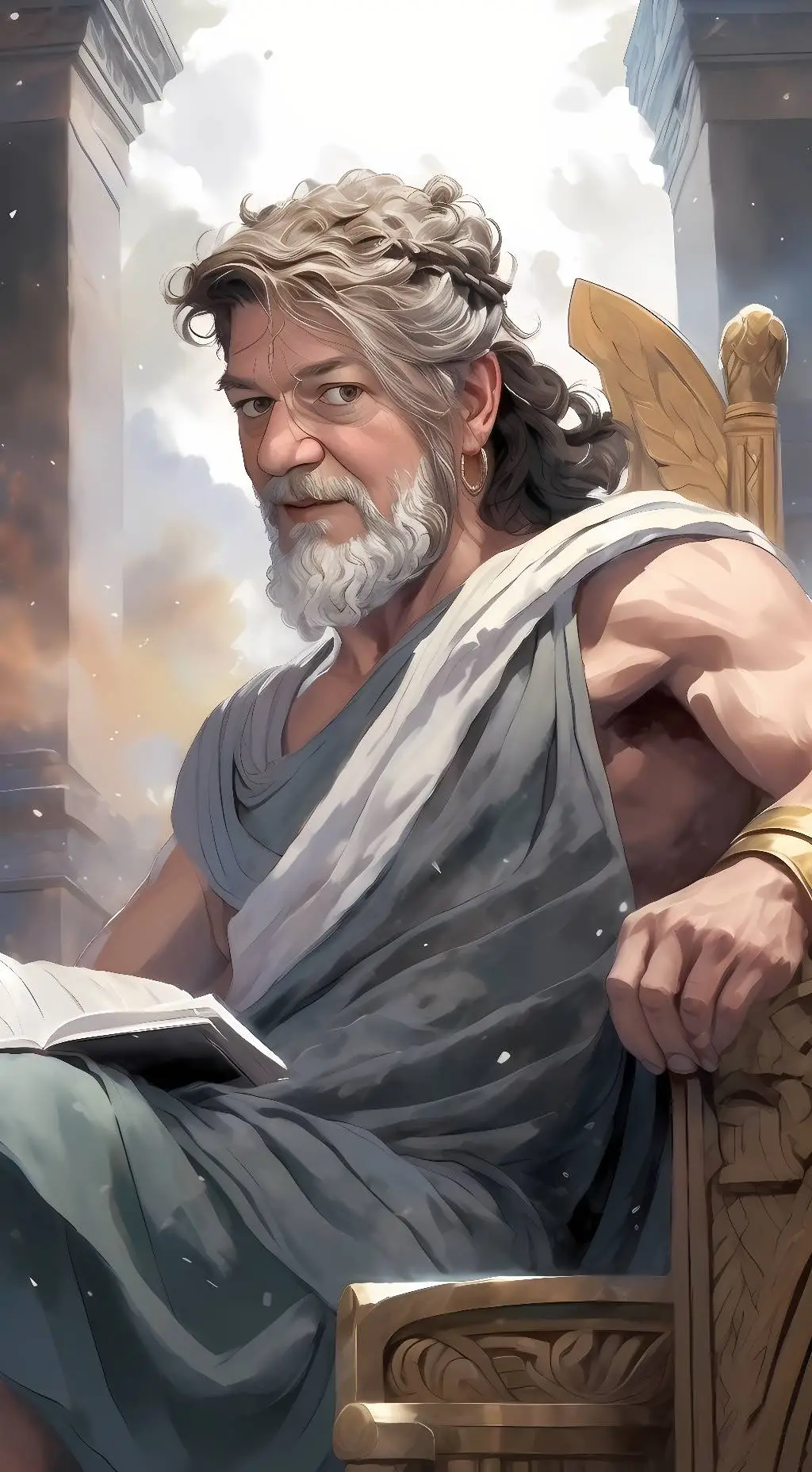 ai character: Zeus background