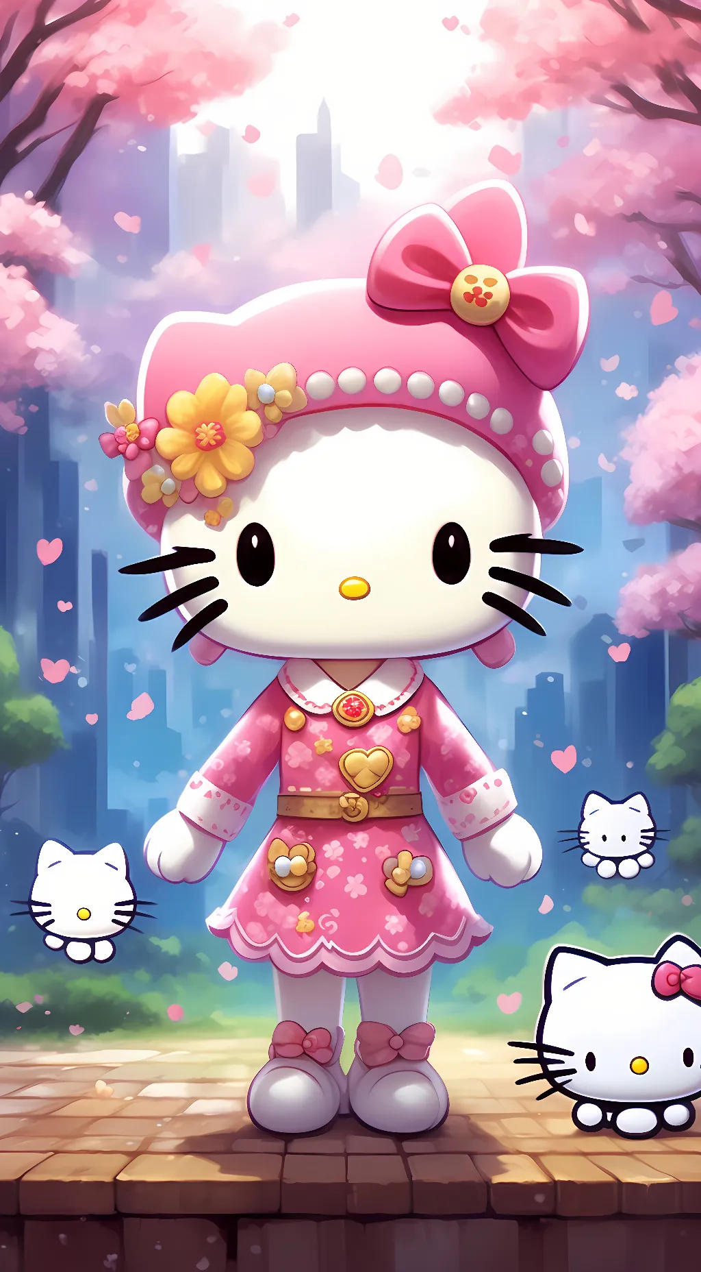 ai character: hello kitty background