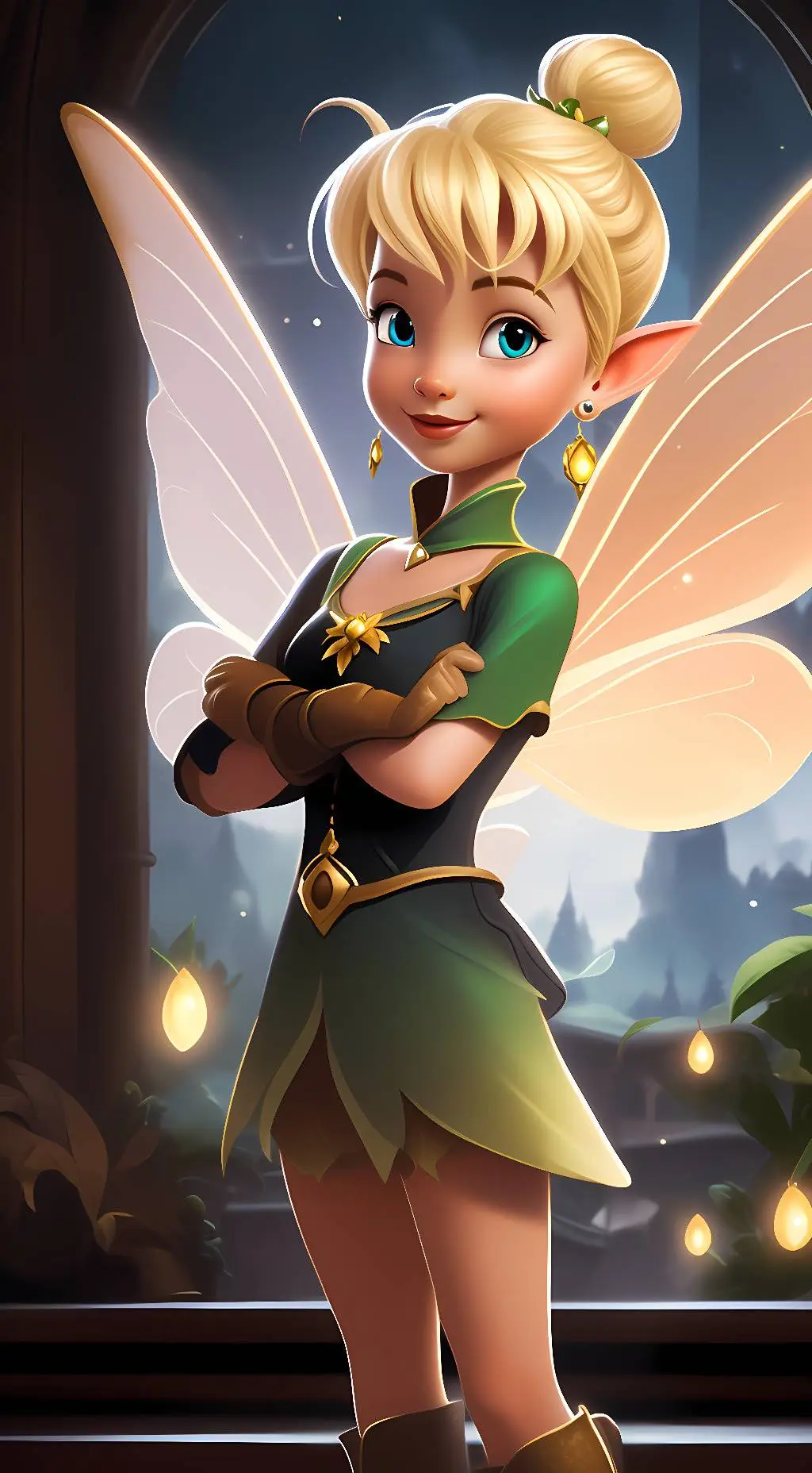 ai character: Tinkerbell  background