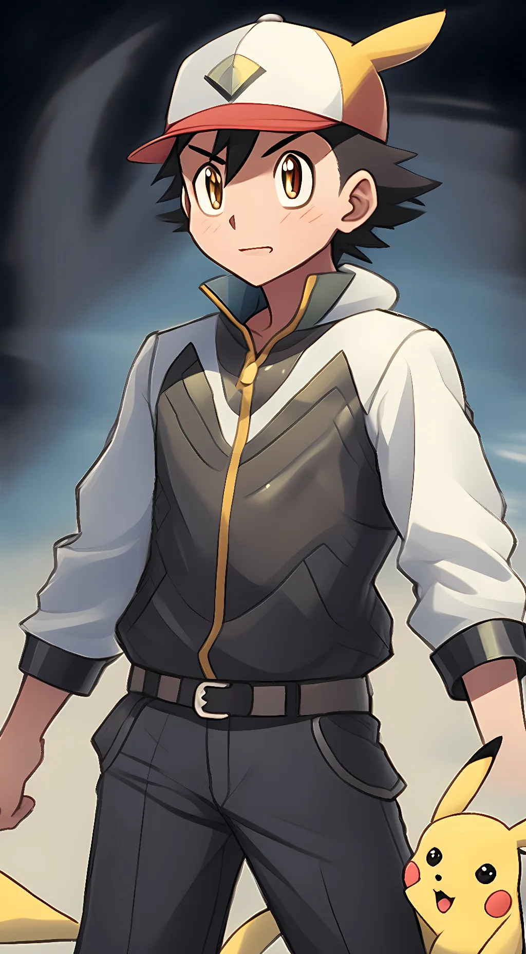 ai character: Ash Ketchum background