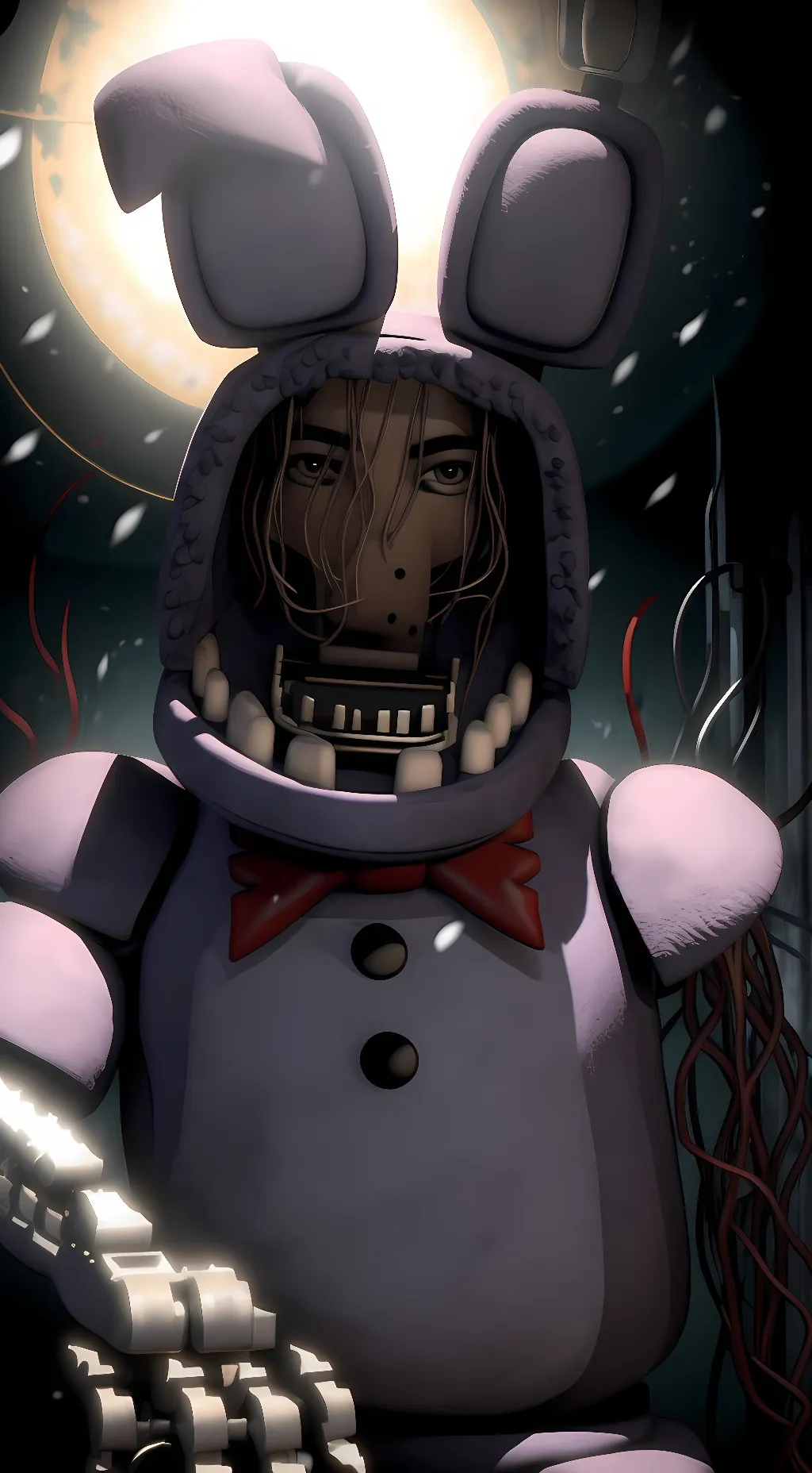 ai character: withered bonnie background