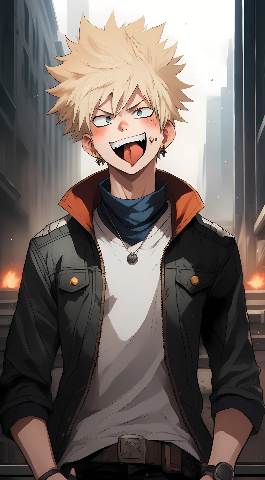 ai character: punk katsuki  background