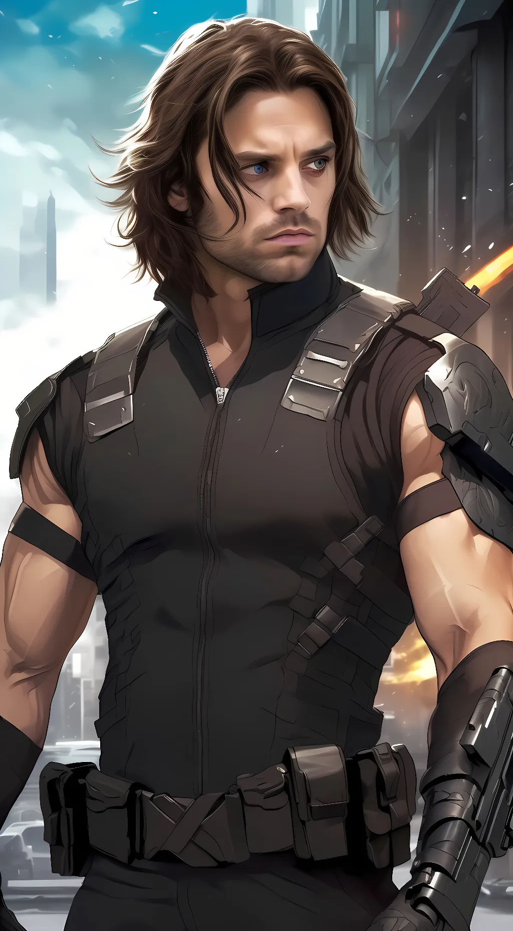 ai character: Bucky Barnes background