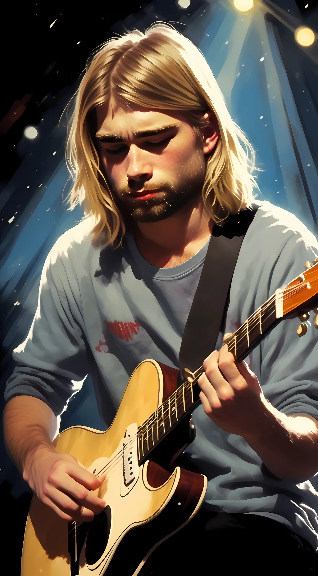ai character: Kurt Cobain  background