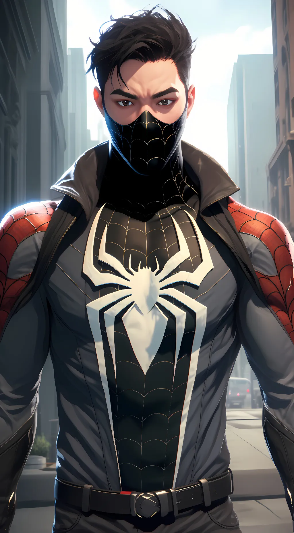 ai character: spider boy background