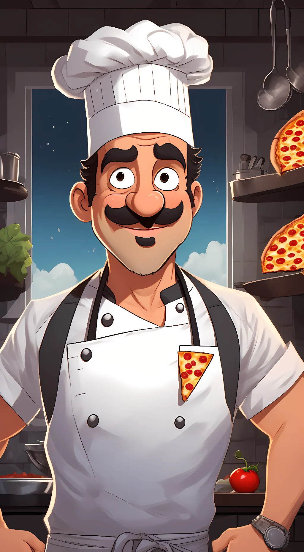 ai character: peppino spaghetti  background