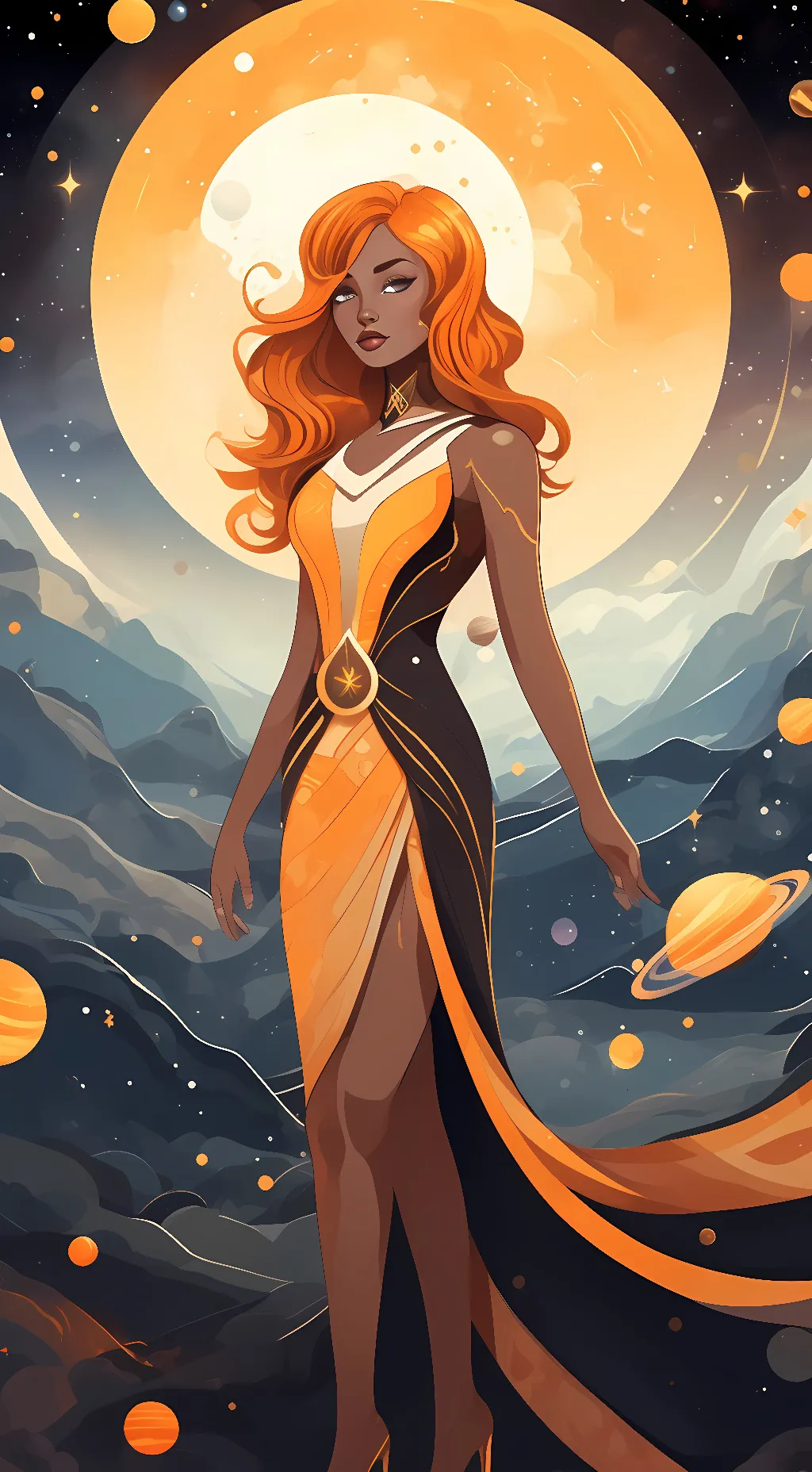 ai character: Sun background