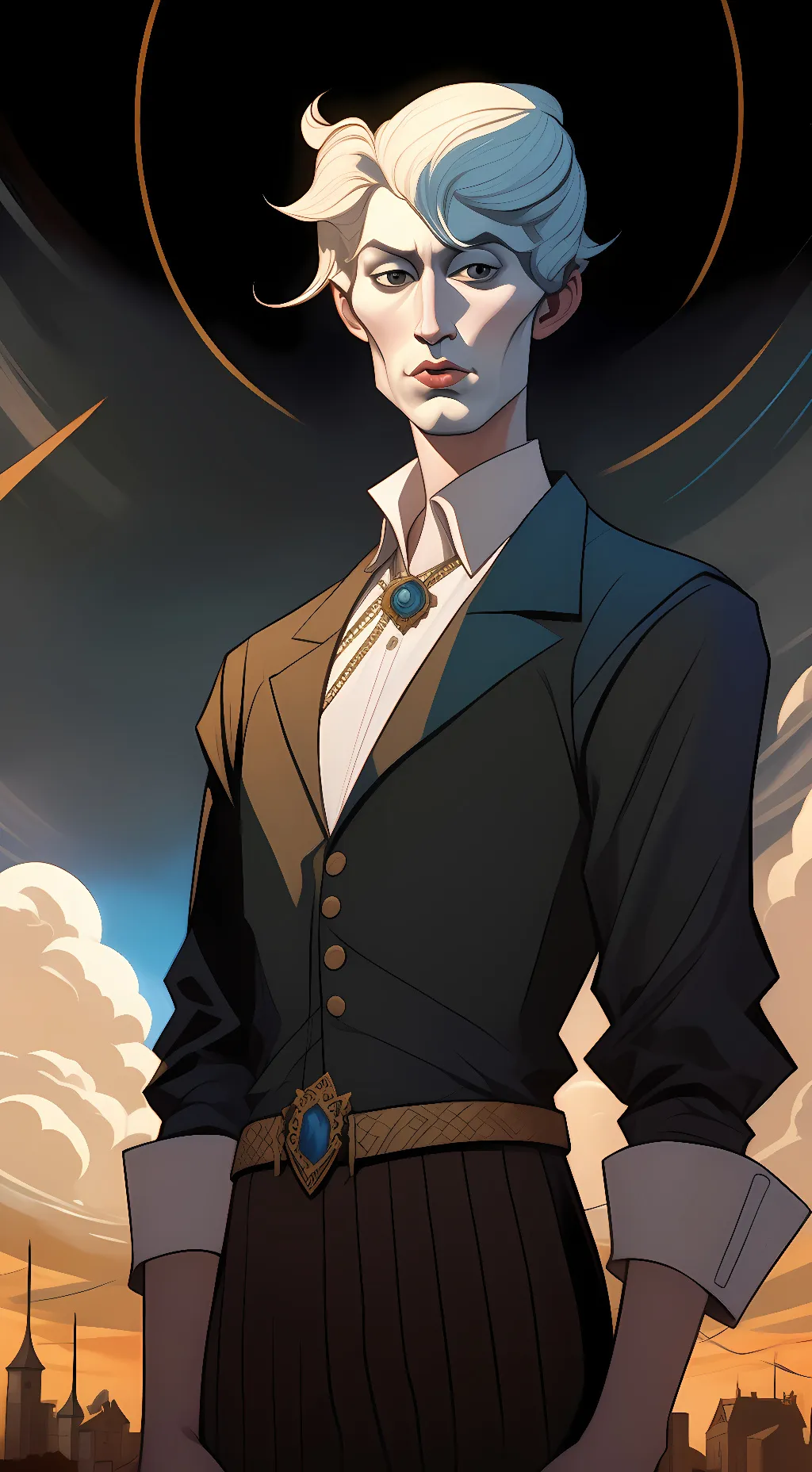 ai character: handsome Squidward background