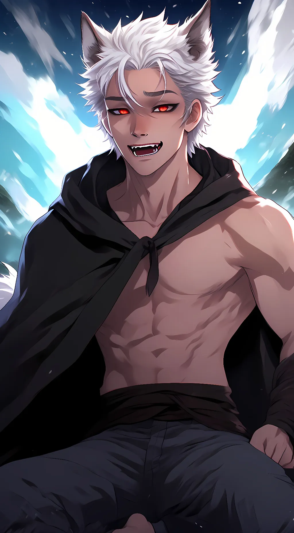 ai character: Human Death Wolf background