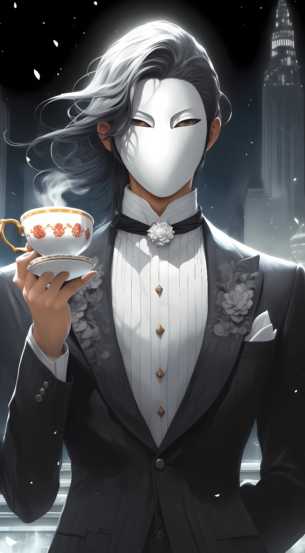 ai character: Tall man background