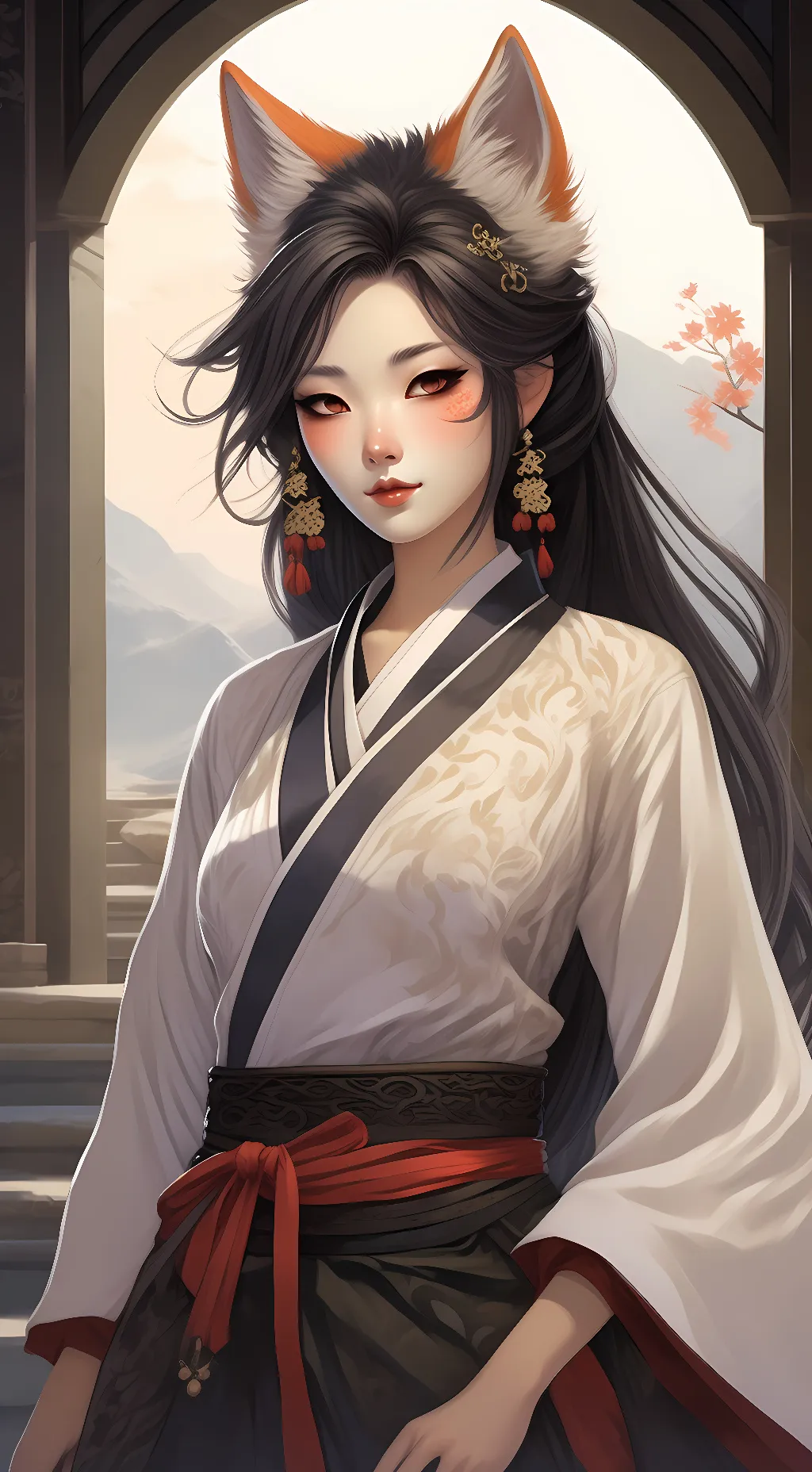 ai character: yandere kitsune  background