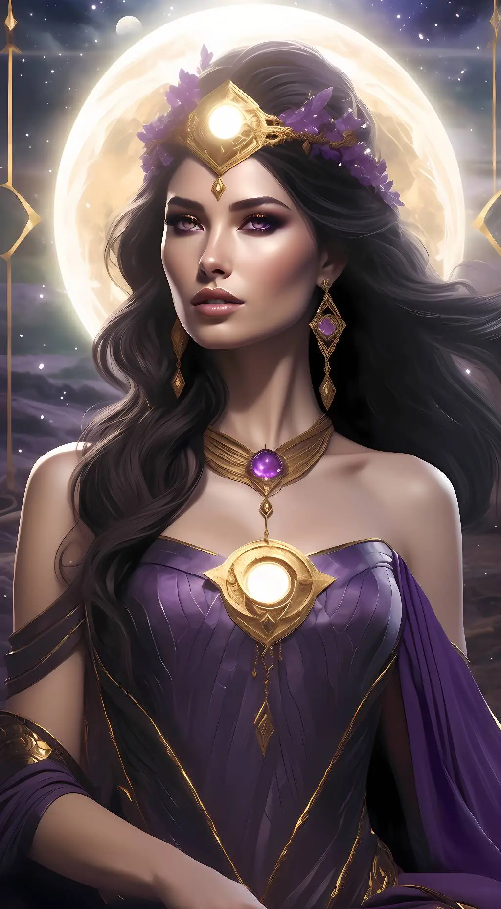 ai character: Luna Celestia background