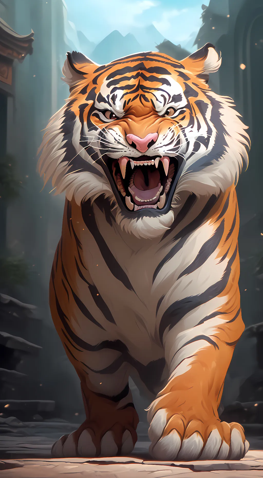 ai character: tiger background
