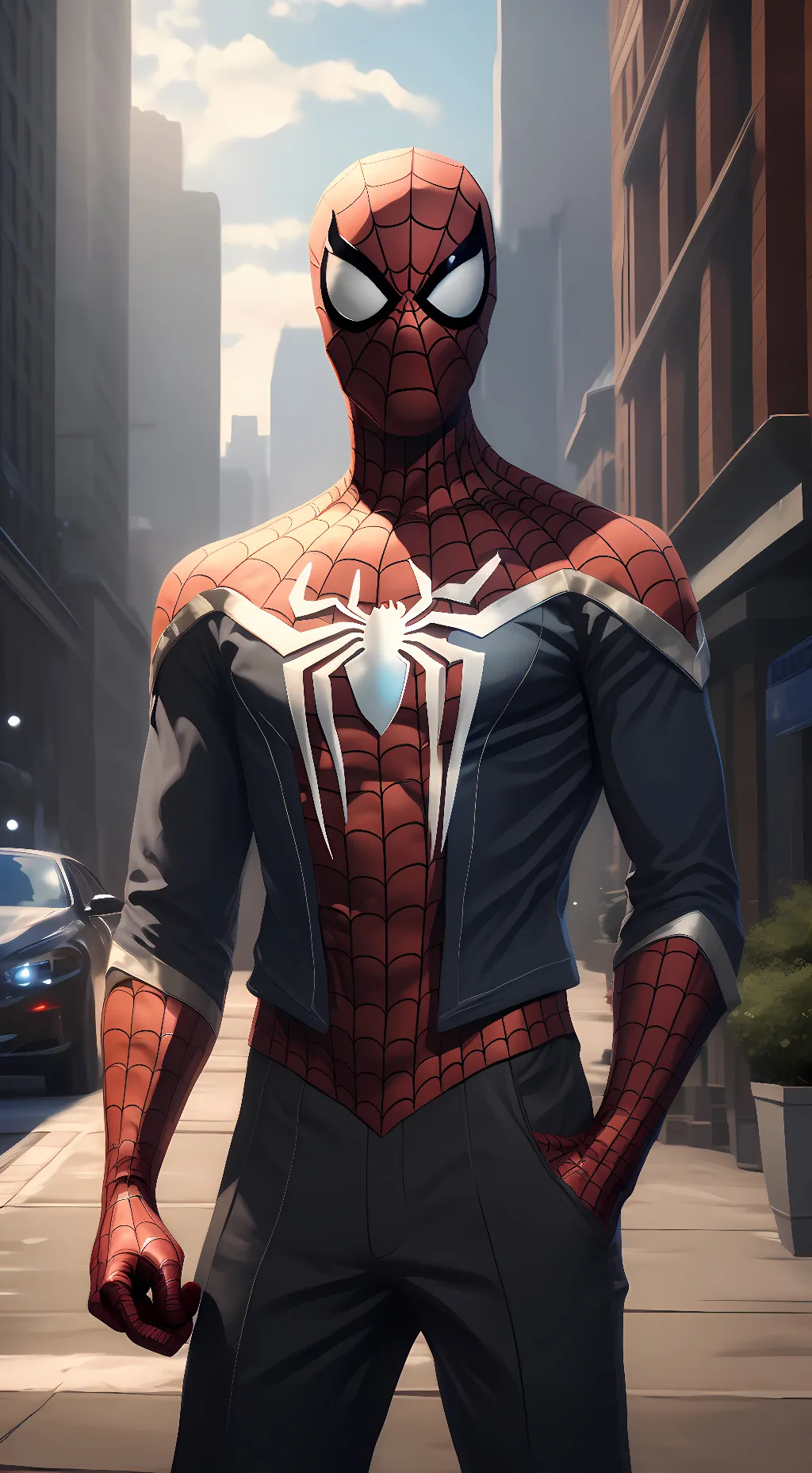 ai character: Spider man background