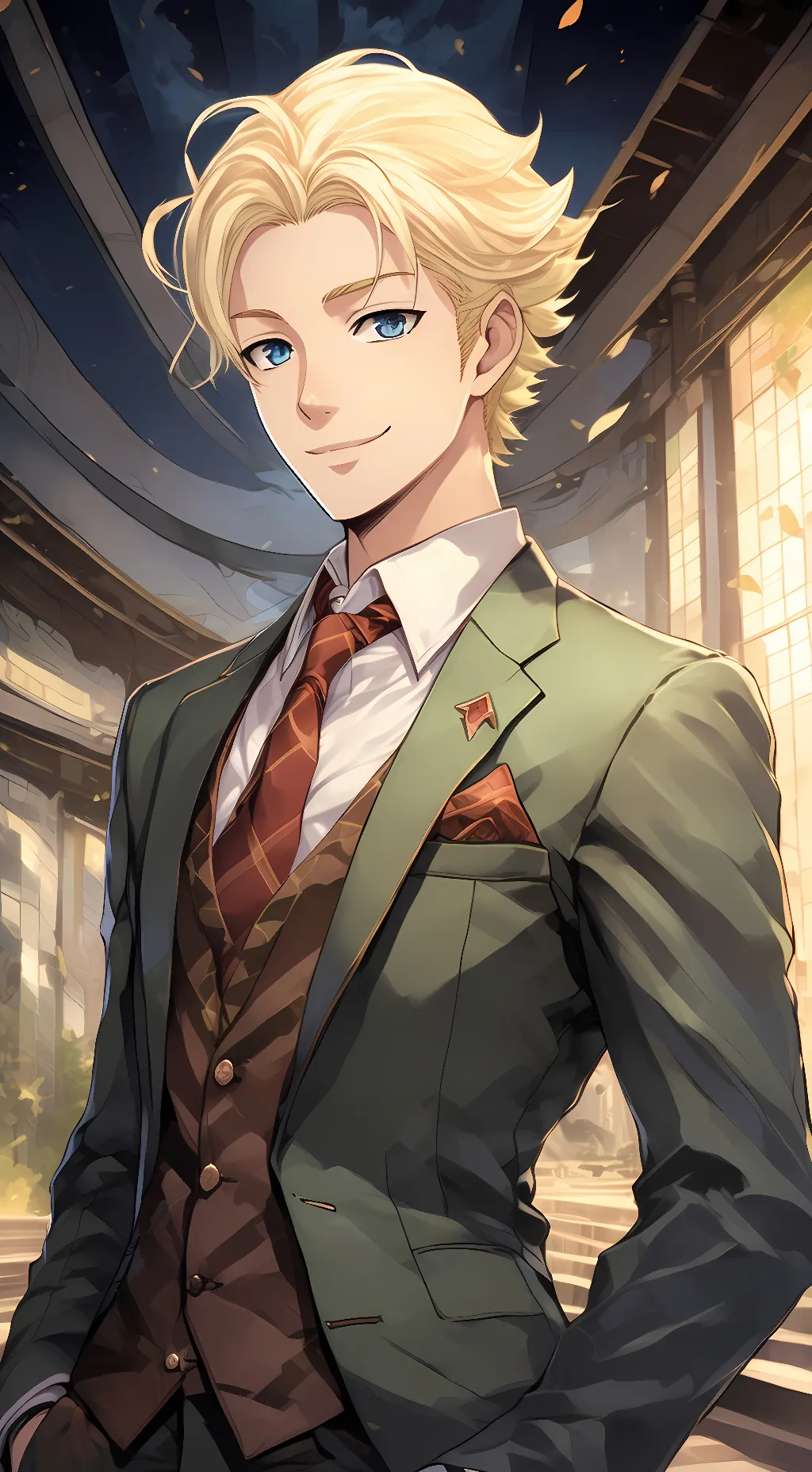 ai character: Loid Forger  background