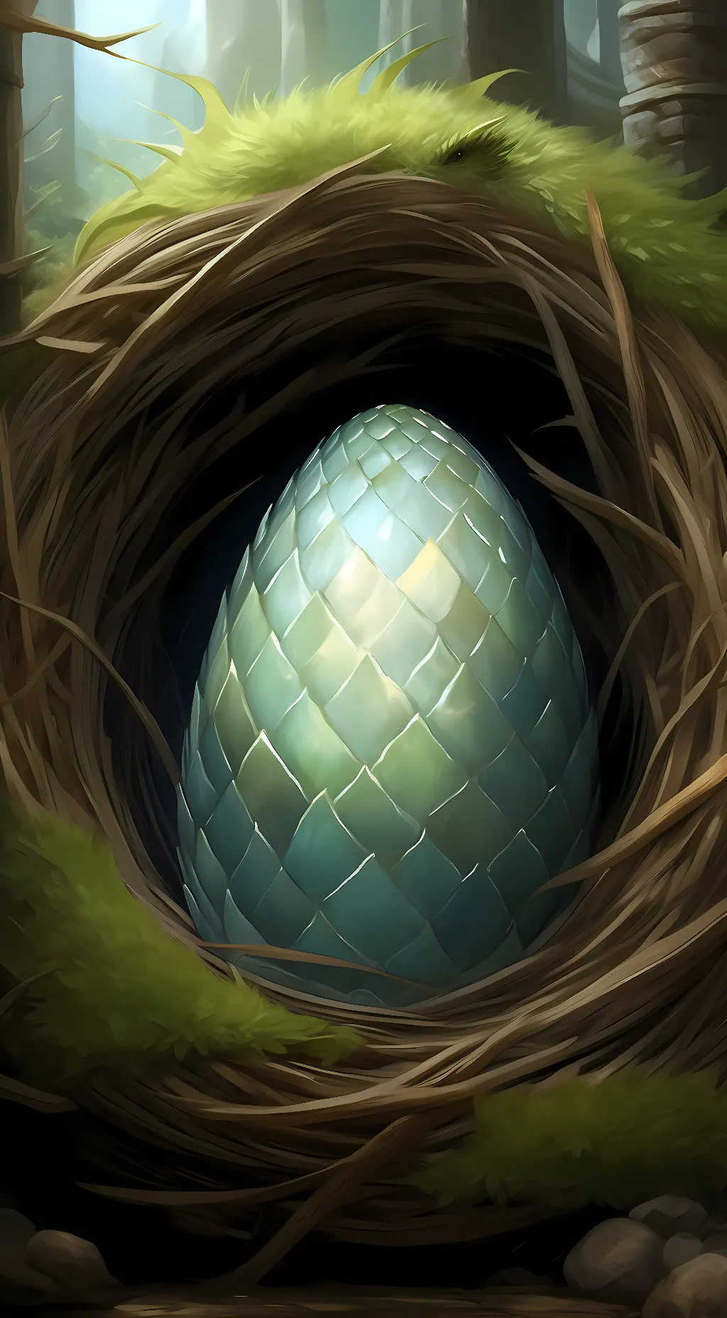 ai character: dragon egg background