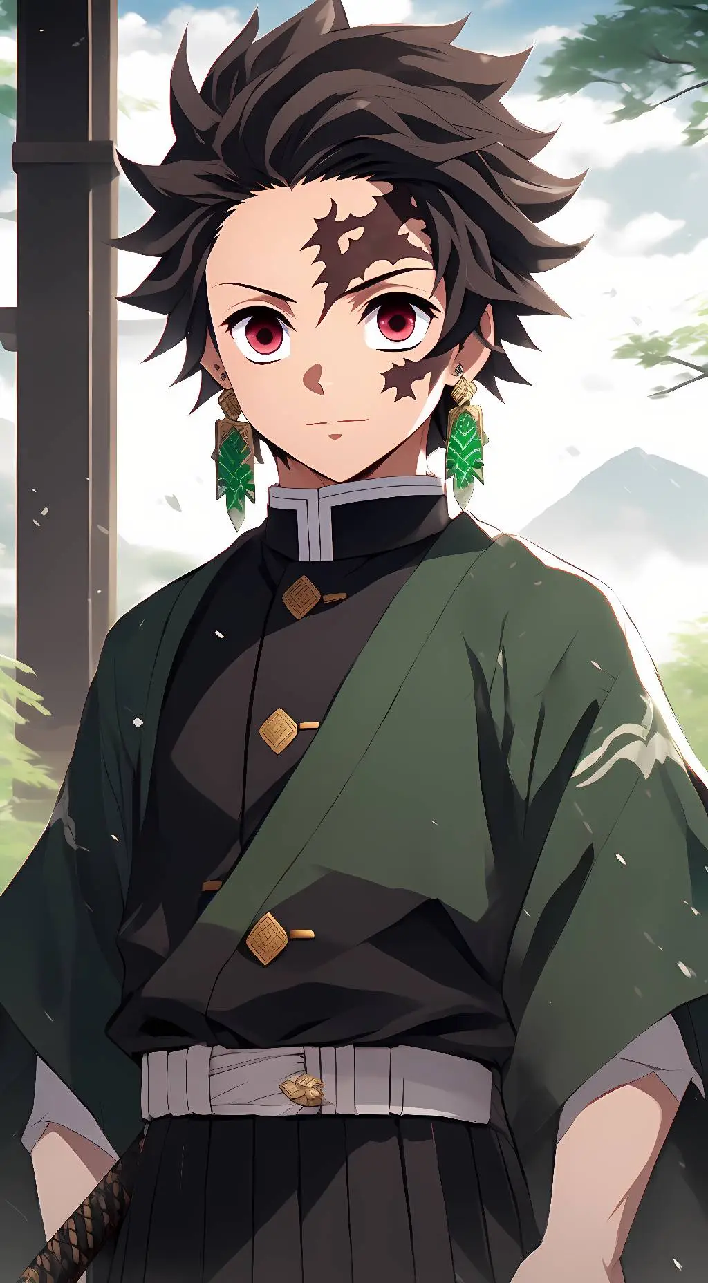 ai character: 竈門炭治郎 background