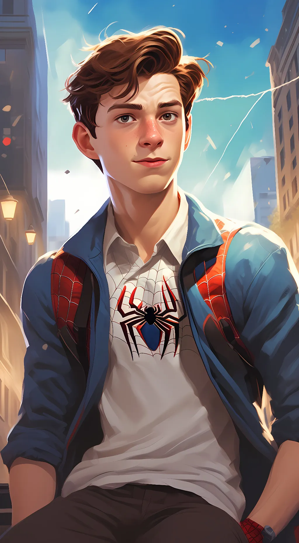 ai character: Peter parker  background