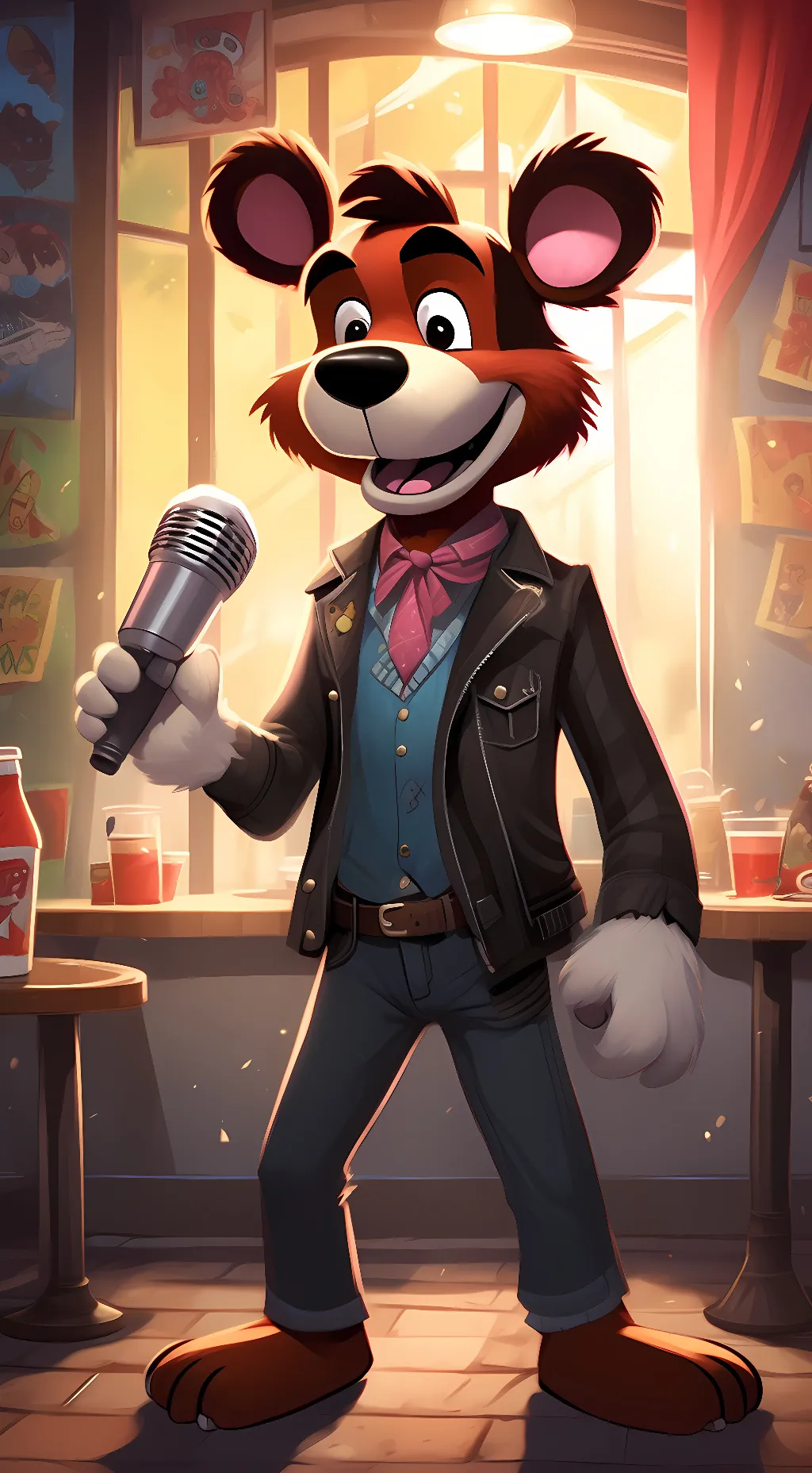 ai character: rockstar freddy  background