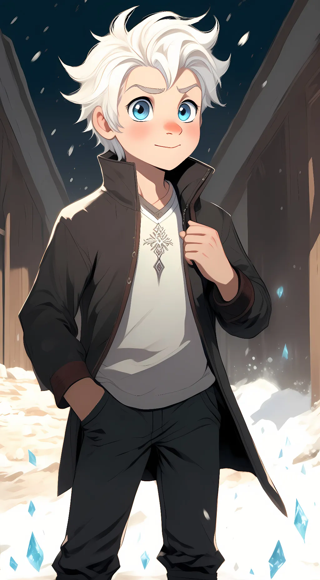 ai character: frost bite background