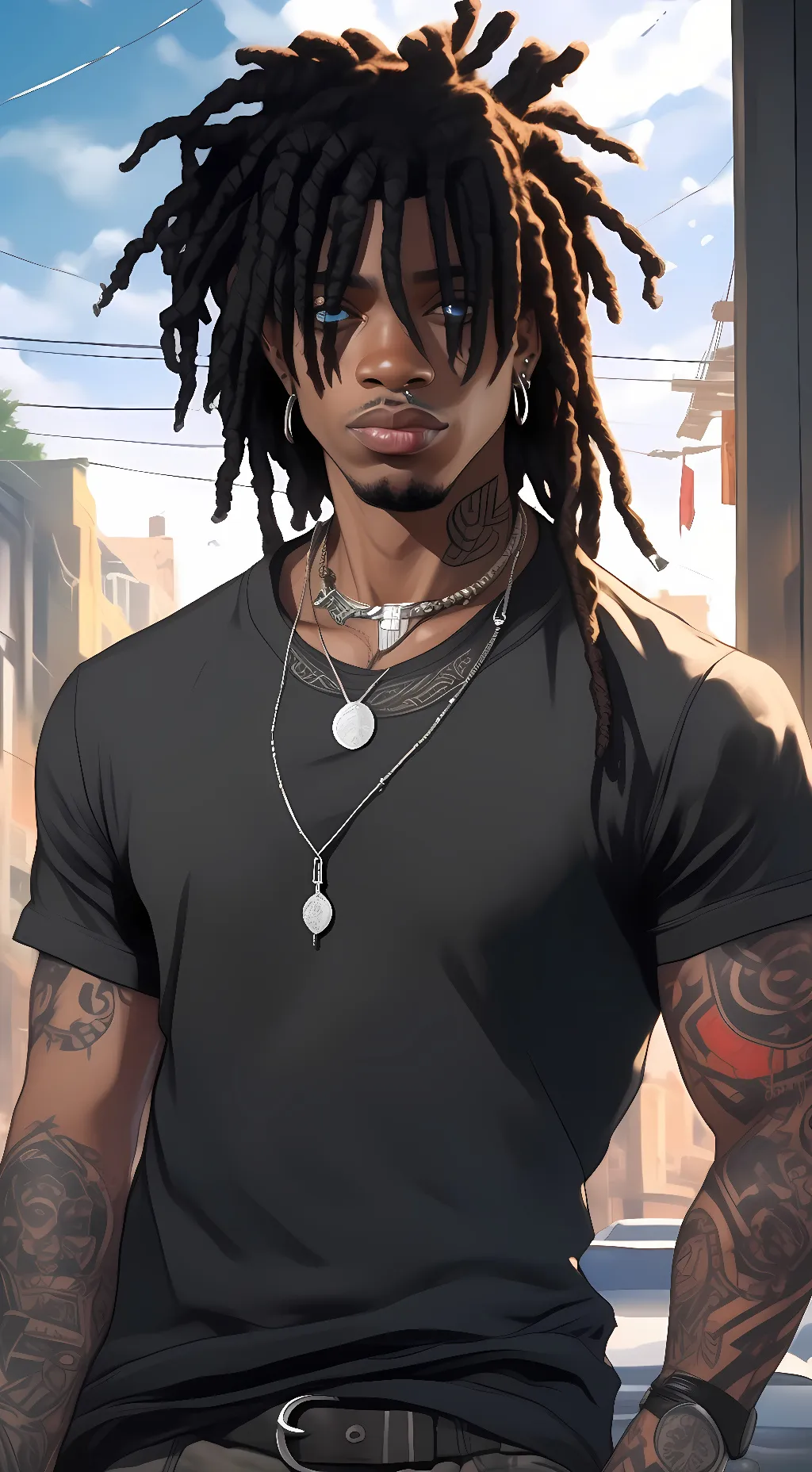 ai character: Hot dreadhead background