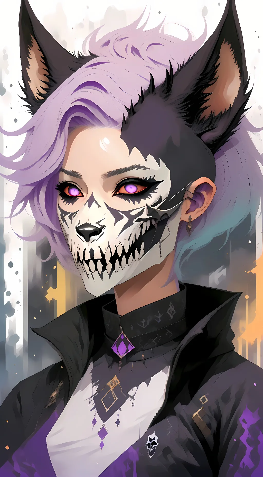 ai character: CreepyWolfy background