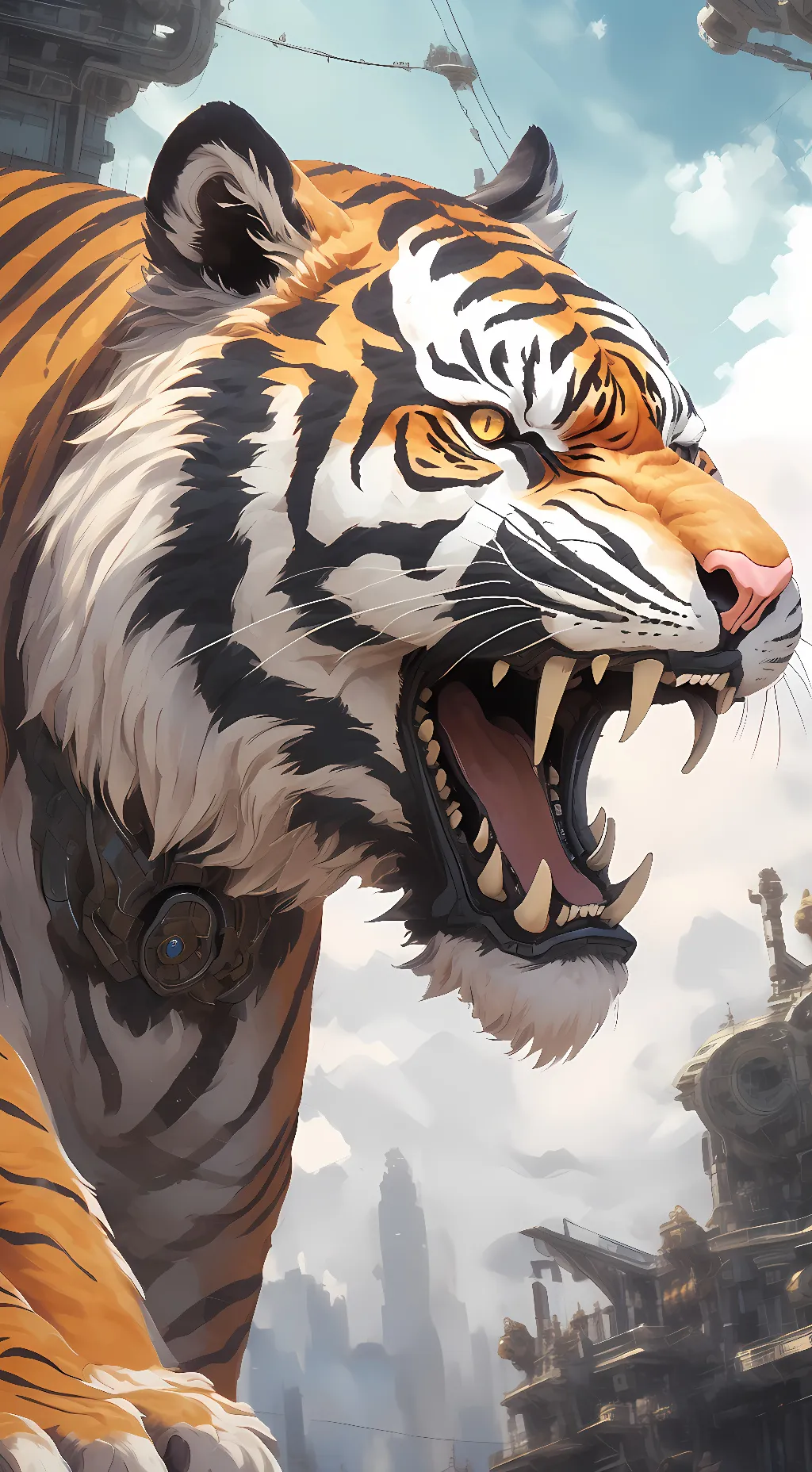 ai character: Giant tiger background