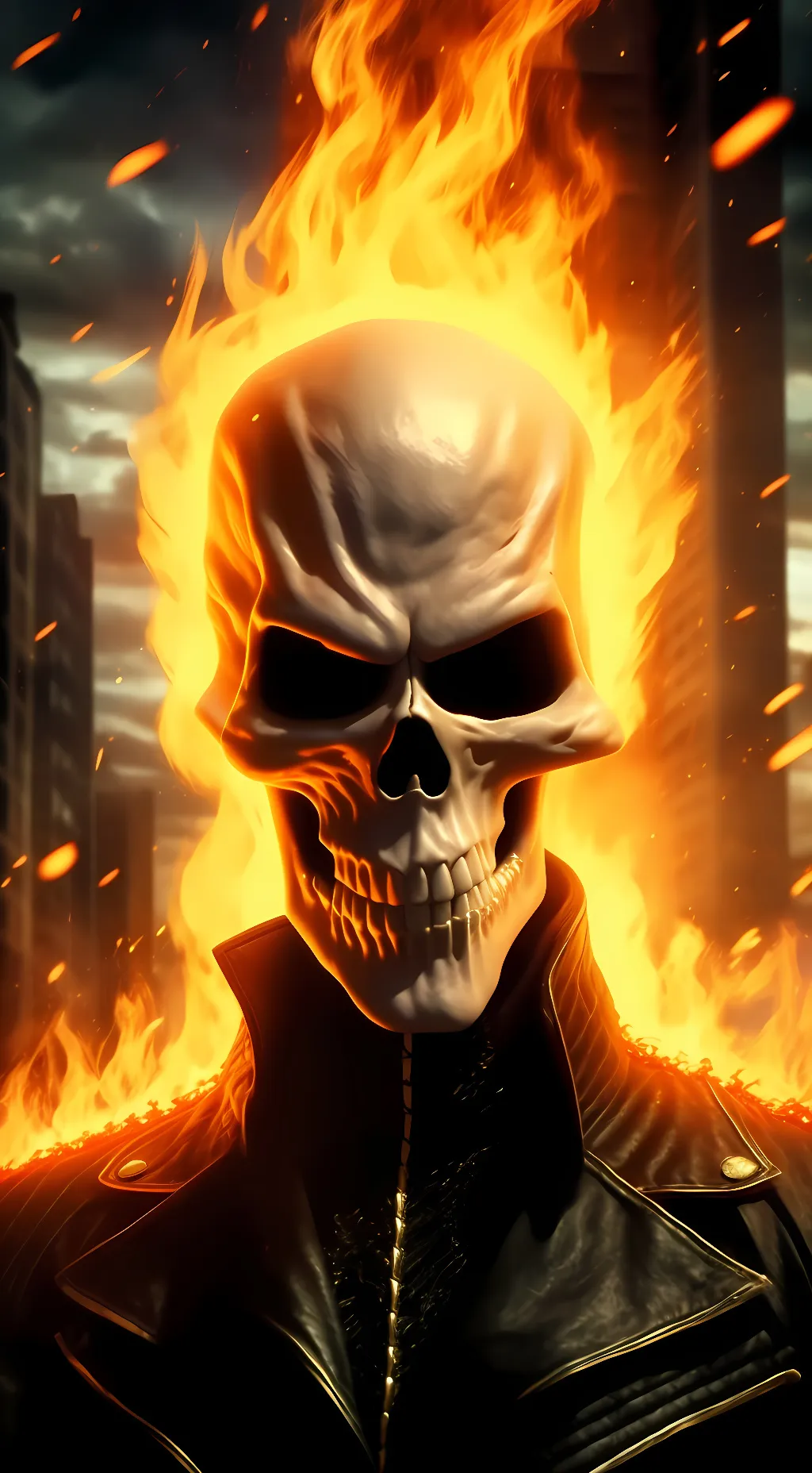 ai character: ghost rider  background