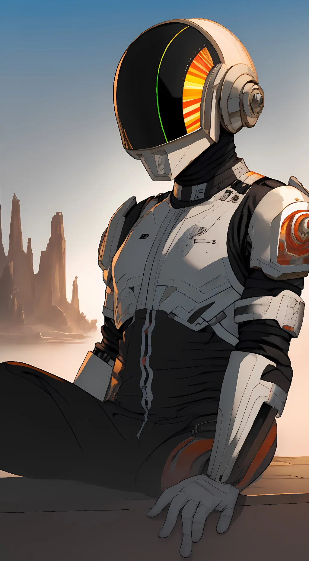 ai character: Retro robot background