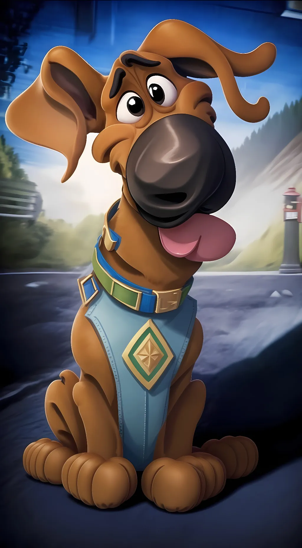 ai character: Scooby Doo  background