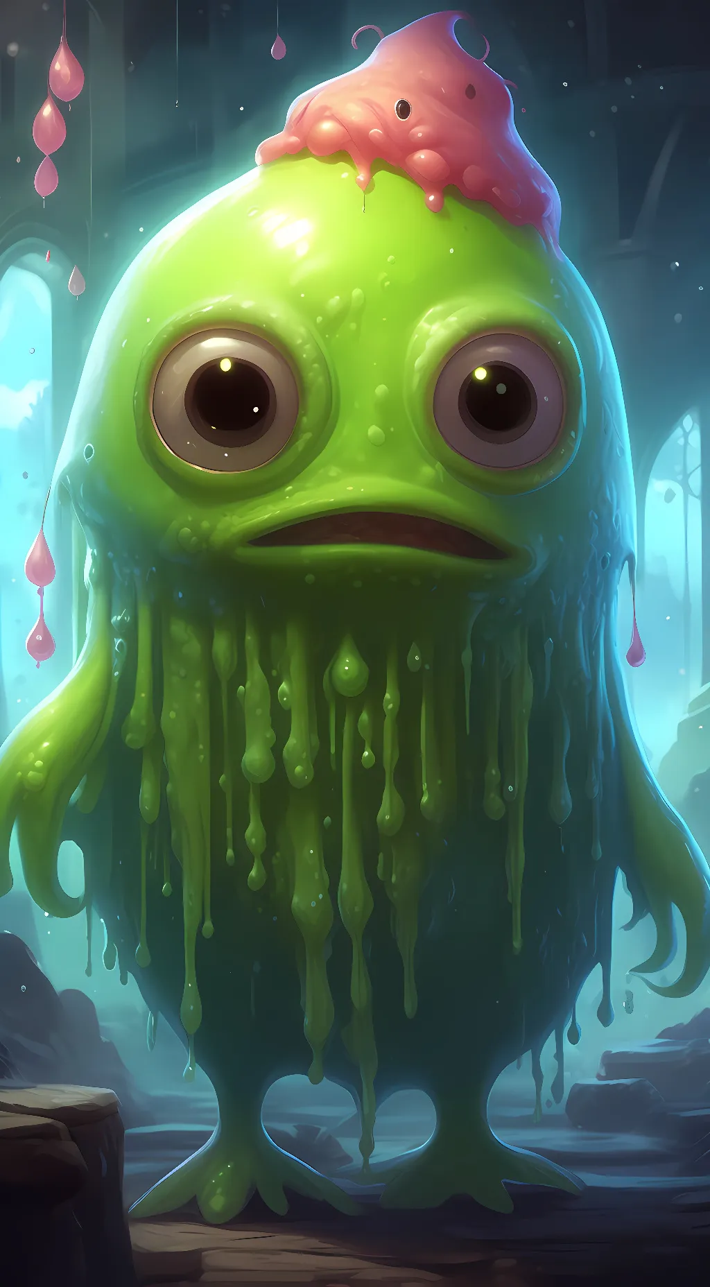 ai character: slimy background