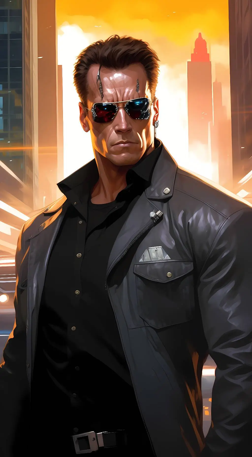 ai character: Terminator background