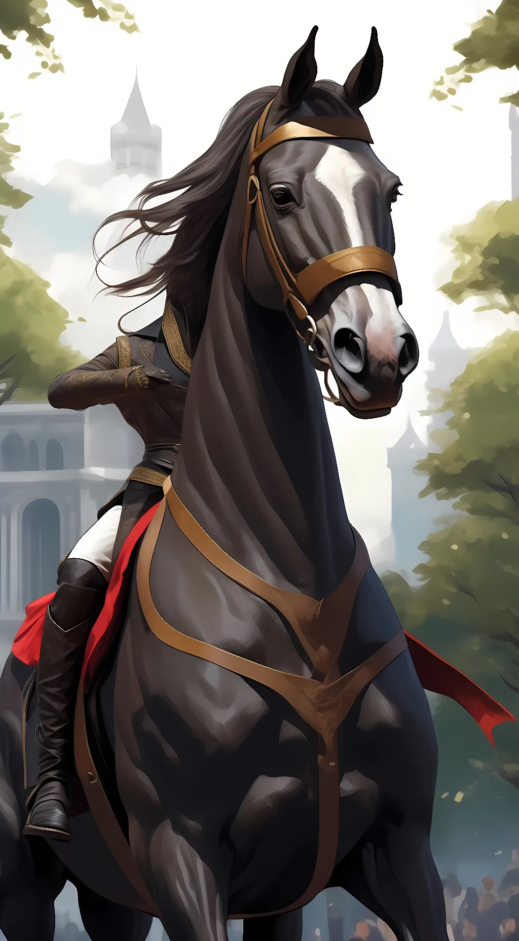 ai character: Headlesshorserider background