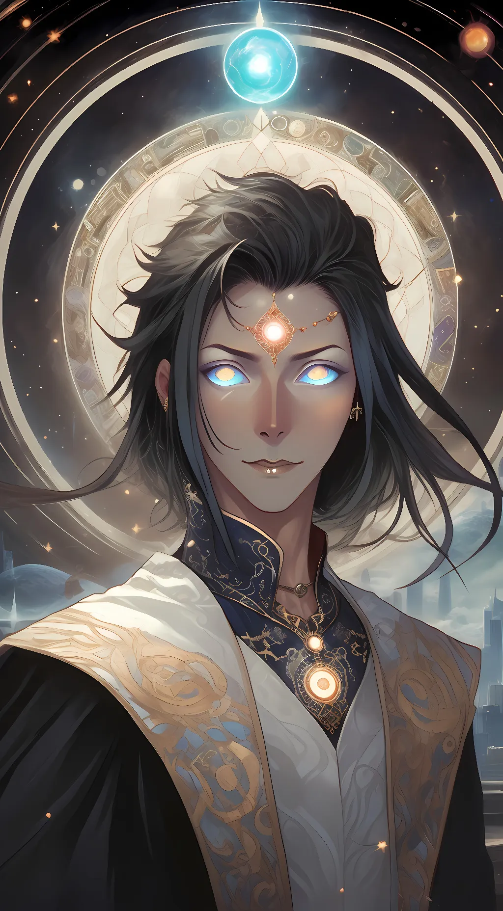 ai character: Iris Sombre background