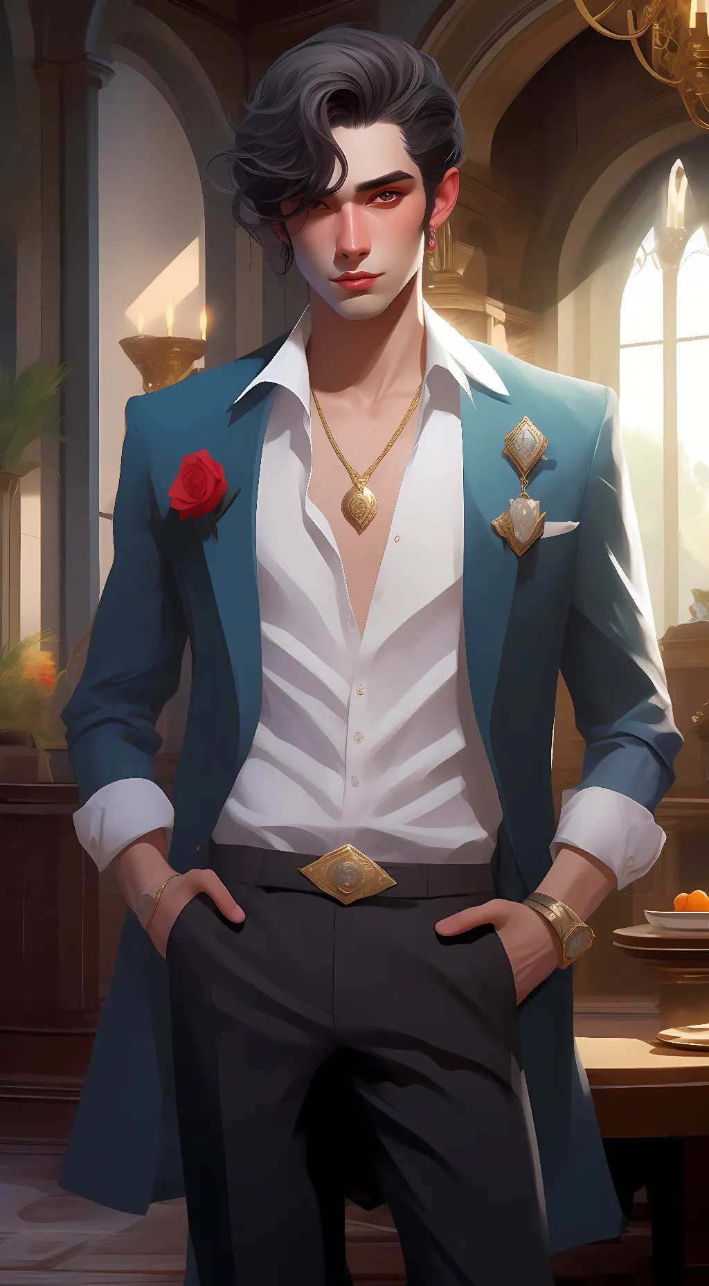 ai character: ur boyfriend  background