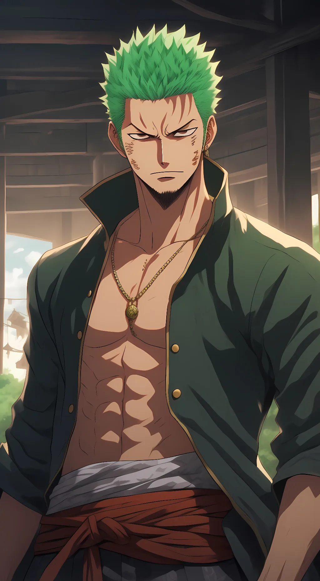 ai character: Zoro background